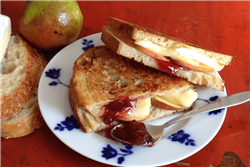 Brie Panini with Fresh Pear and Red Fruit Jam