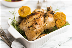 Garlic and Lemon-Roasted Chicken with Sweet Potatoes