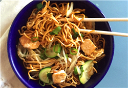 Pan-Fried Noodles with Tofu and Soy-Chili Sauce