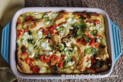 Savory Red Pepper Bread Pudding