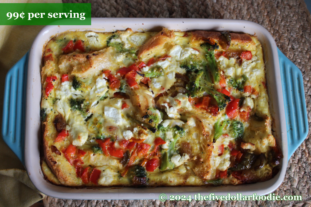 Savory Red Pepper Bread Pudding