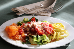 Zucchini and Carrot "Pasta" with Marinara