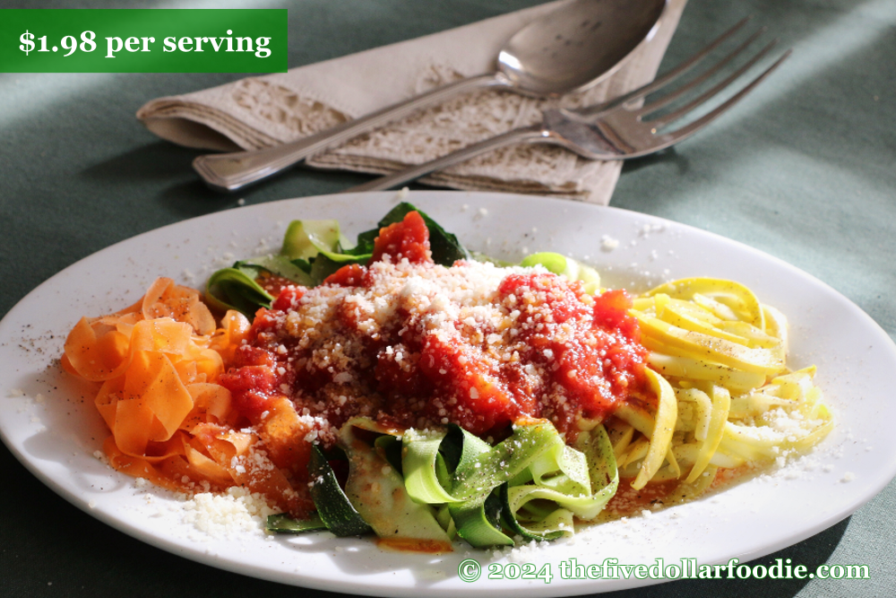 Zucchini and Carrot "Pasta" with Marinara