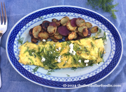 Zucchini and Goat Cheese Omelette with Fingerling Potatoes